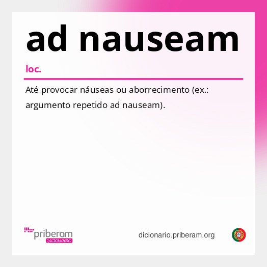 Significado de ad nauseam